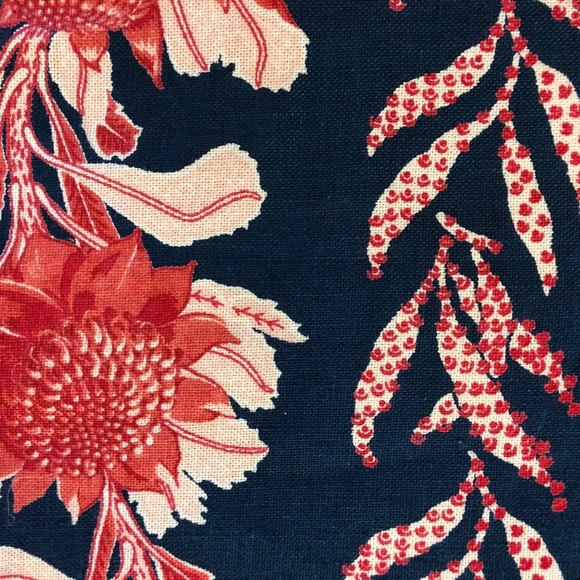 Blue Americana Linen Rustic Fabric - Picture 3 of 5